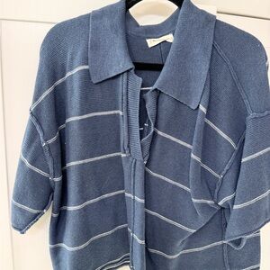 By Together Navy and White Caitlin Top